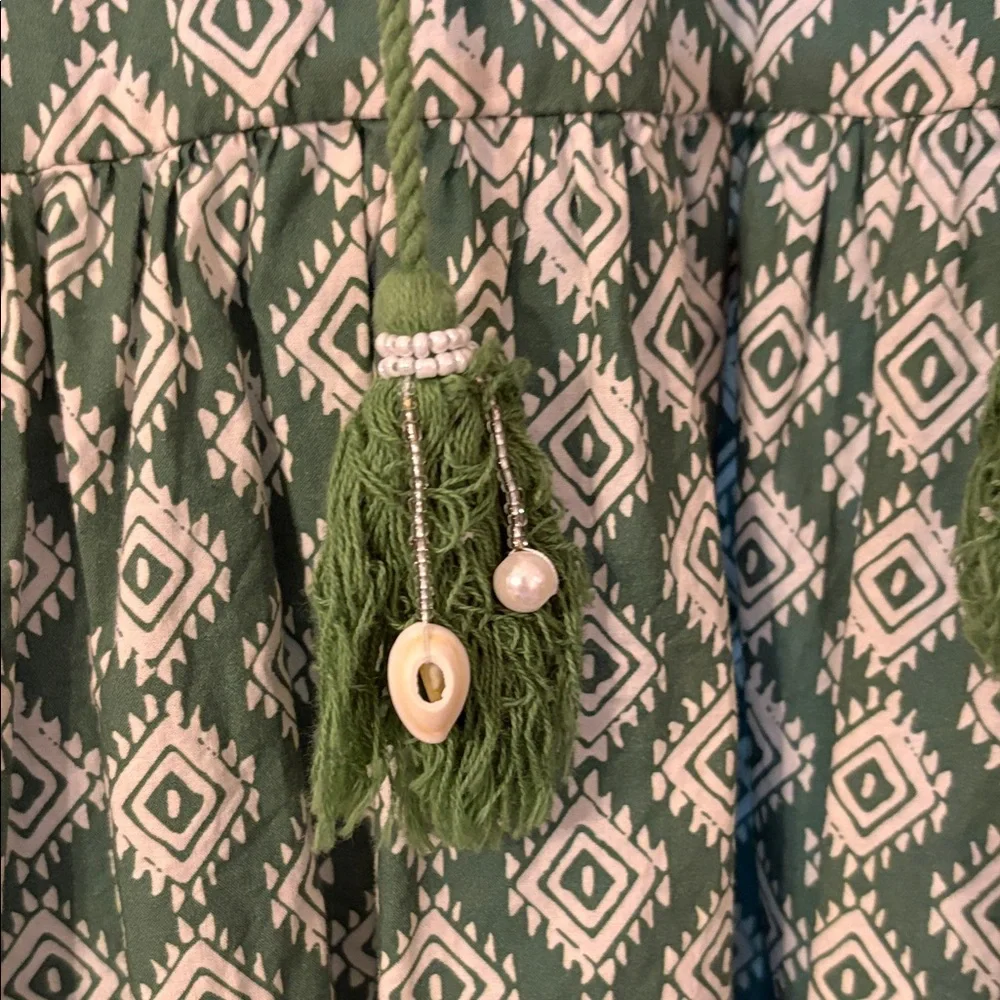 Block Print Ruffle Sleeve Mini Dress - Picture 3 of 6